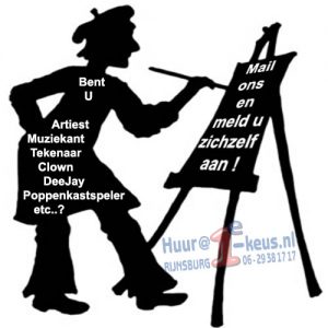 Wilt u werken als artiest, clown, poppenkastspeler, Deejay, meld u dan aan bij 1e-keus.nl